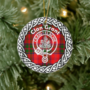 Scottish Clan Grant Tartan en Crest Keramisch Ornament