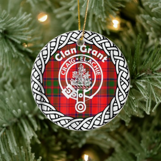 Scottish Clan Grant Tartan en Crest Keramisch Ornament (Boom)