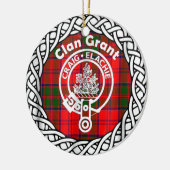 Scottish Clan Grant Tartan en Crest Keramisch Ornament (Links)