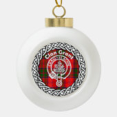 Scottish Clan Grant Tartan en Crest Keramische Bal Ornament (Voorkant)