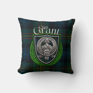 Scottish Clan Grant Tartan en Crest Kussen