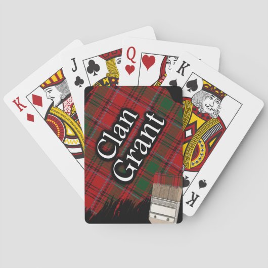 Scottish Clan Grant Tartan Paint Brush Pokerkaarten (Achterkant)