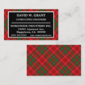 Scottish Clan Grant Tartan Pset Visitekaartje (Voorkant / Achterkant)
