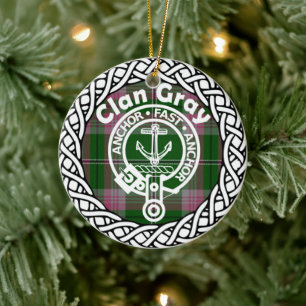 Scottish Clan Gray Tartan en Crest Keramisch Ornament