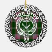 Scottish Clan Gray Tartan en Crest Keramisch Ornament (Achterkant)