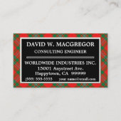 Scottish Clan Gregor MacGregor Tartan Pset Visitekaartje (Voorkant)