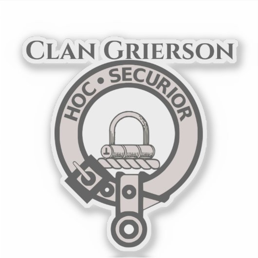 Scottish Clan Grierson Crest Badge Sticker (Voorkant)