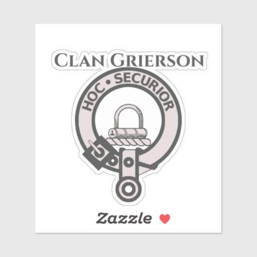 Scottish Clan Grierson Crest Badge Sticker (Vel)