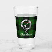 Scottish Clan Gunn Crest Badge en Tartan Glas (Achterkant)