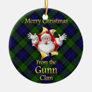 Scottish Clan Gunn Kerstornament Keramisch Ornament