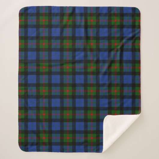 Scottish Clan Gunn Tartan Pset Sherpa Deken (Voorkant)