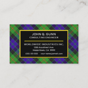 Scottish Clan Gunn Tartan Pset Visitekaartje