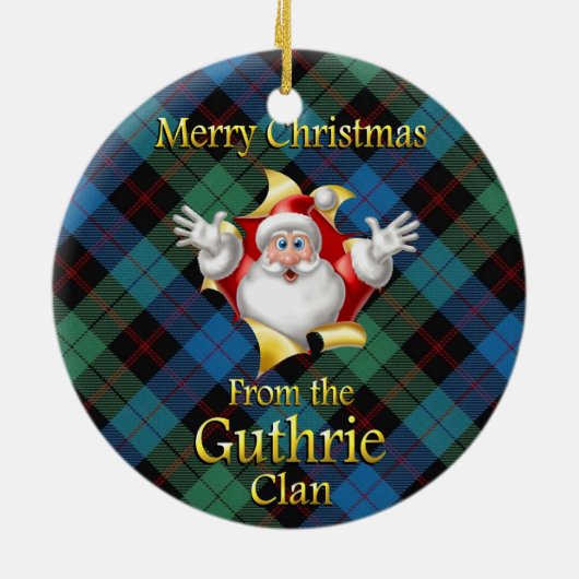 Scottish Clan Guthrie Kerstornament Keramisch Ornament (Achterkant)