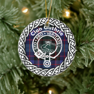 Scottish Clan Guthrie Tartan en Crest Keramisch Ornament