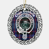 Scottish Clan Guthrie Tartan en Crest Keramisch Ornament (Links)