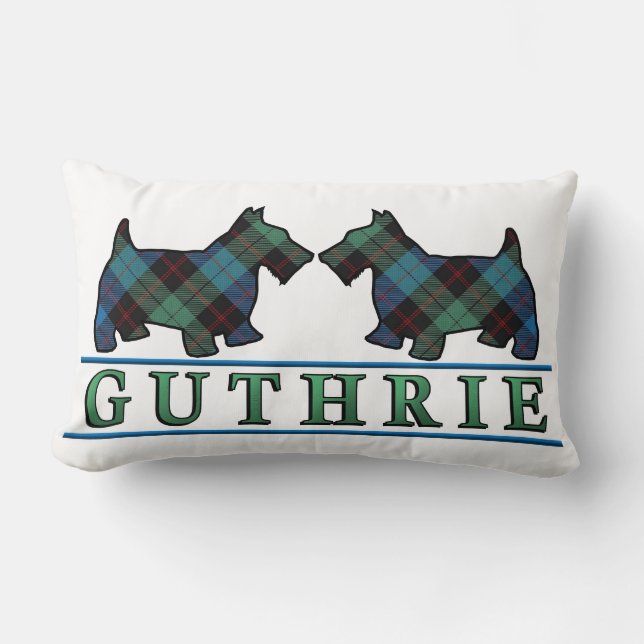 Scottish Clan Guthrie Tartan Scottie Dogs Kussen (Voorkant)