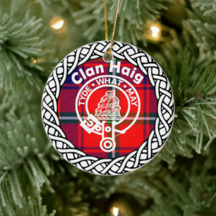 Scottish Clan Haig Tartan en Crest Keramisch Ornament