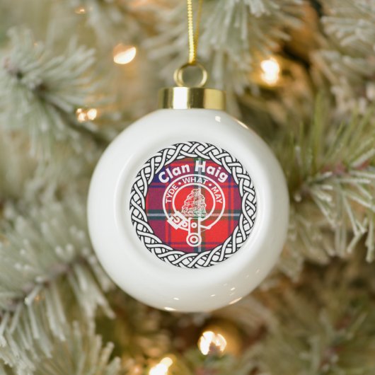 Scottish Clan Haig Tartan en Crest Keramische Bal Ornament (Boom)