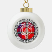 Scottish Clan Haig Tartan en Crest Keramische Bal Ornament (Voorkant)