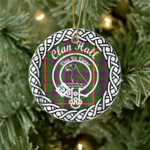 Scottish Clan Hall Tartan en Crest Keramisch Ornament