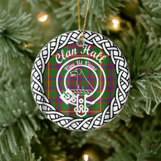 Scottish Clan Hall Tartan en Crest Keramisch Ornament (Boom)