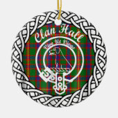 Scottish Clan Hall Tartan en Crest Keramisch Ornament (Voorkant)