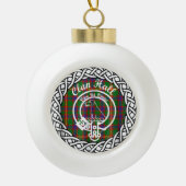 Scottish Clan Hall Tartan en Crest Keramische Bal Ornament (Voorkant)