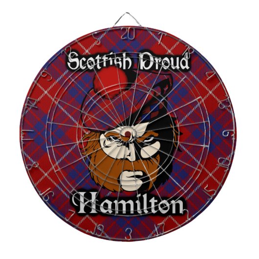 Scottish Clan Hamilton Tartan Dartboard Dartbord (Voorkant)