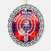Scottish Clan Hamilton Tartan en Crest Keramisch Ornament (Links)