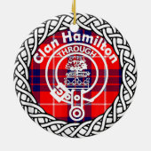 Scottish Clan Hamilton Tartan en Crest Keramisch Ornament (Achterkant)
