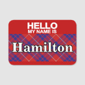 Scottish Clan Hamilton Tartan Pset Naamplaatje (Voorkant)