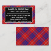 Scottish Clan Hamilton Tartan Pset Visitekaartje (Voorkant / Achterkant)