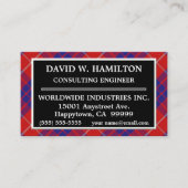 Scottish Clan Hamilton Tartan Pset Visitekaartje (Voorkant)