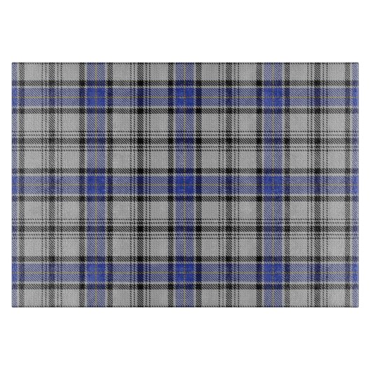 Scottish Clan Hannay Blue & White Tartan Snijplank (Voorkant)