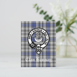 Scottish Clan Hannay Crest Badge en Tartan Custom Briefkaart