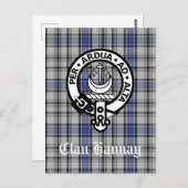 Scottish Clan Hannay Crest Badge en Tartan Custom Briefkaart (Voorkant / Achterkant)