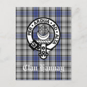 Scottish Clan Hannay Crest Badge en Tartan Custom Briefkaart (Voorkant)