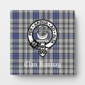 Scottish Clan Hannay Crest Badge en Tartan Custom Fotoplaat (Voorkant)
