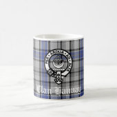 Scottish Clan Hannay Crest Badge en Tartan Custom Koffiemok (Center)