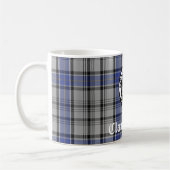 Scottish Clan Hannay Crest Badge en Tartan Custom Koffiemok (Links)