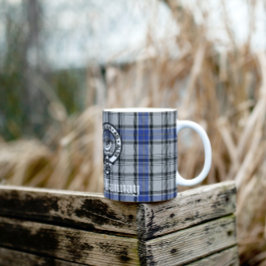 Scottish Clan Hannay Crest Badge en Tartan Custom Koffiemok