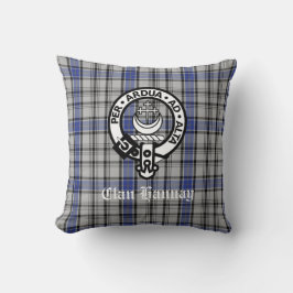 Scottish Clan Hannay Crest Badge en Tartan Custom Kussen