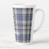 Scottish Clan Hannay Crest Badge en Tartan Custom Latte Mok (Rechts)