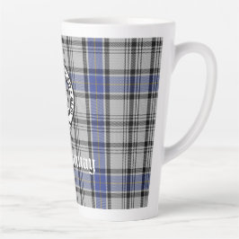 Scottish Clan Hannay Crest Badge en Tartan Custom Latte Mok