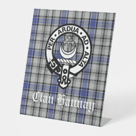 Scottish Clan Hannay Crest Badge en Tartan Custom Reclamebord Met Voetstuk