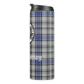 Scottish Clan Hannay Crest Badge en Tartan Custom Thermosbeker (Geroteerd rechts)