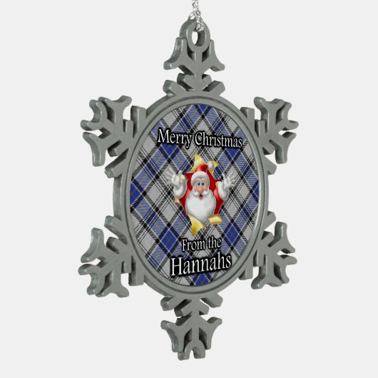 Scottish Clan Hannay Hannah Tartan Kerstmis Tin Sneeuwvlok Ornament (Links)