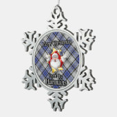 Scottish Clan Hannay Hannah Tartan Kerstmis Tin Sneeuwvlok Ornament (Rechts)