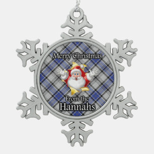 Scottish Clan Hannay Hannah Tartan Kerstmis Tin Sneeuwvlok Ornament
