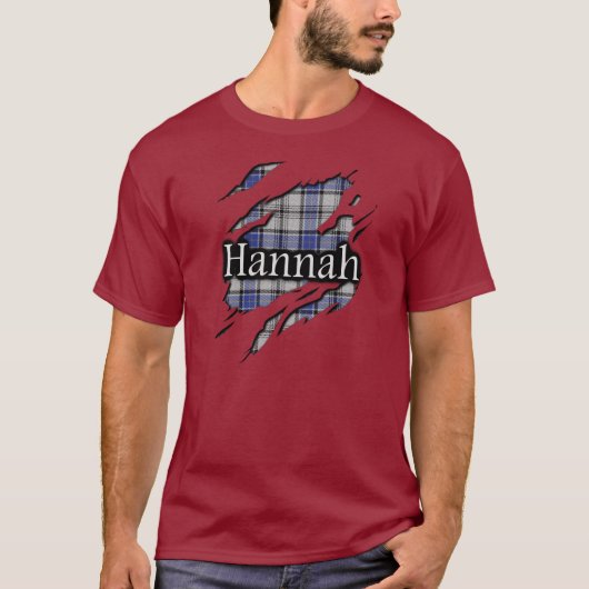 Scottish Clan Hannay Hannah Tartan Spirit T-shirt (Voorkant)